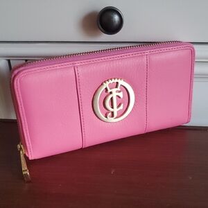 Juicy Couture Pink Leather Zip Wallet